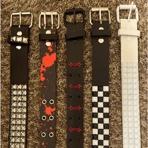 5 New Hot Topic sz M Studded Belts .